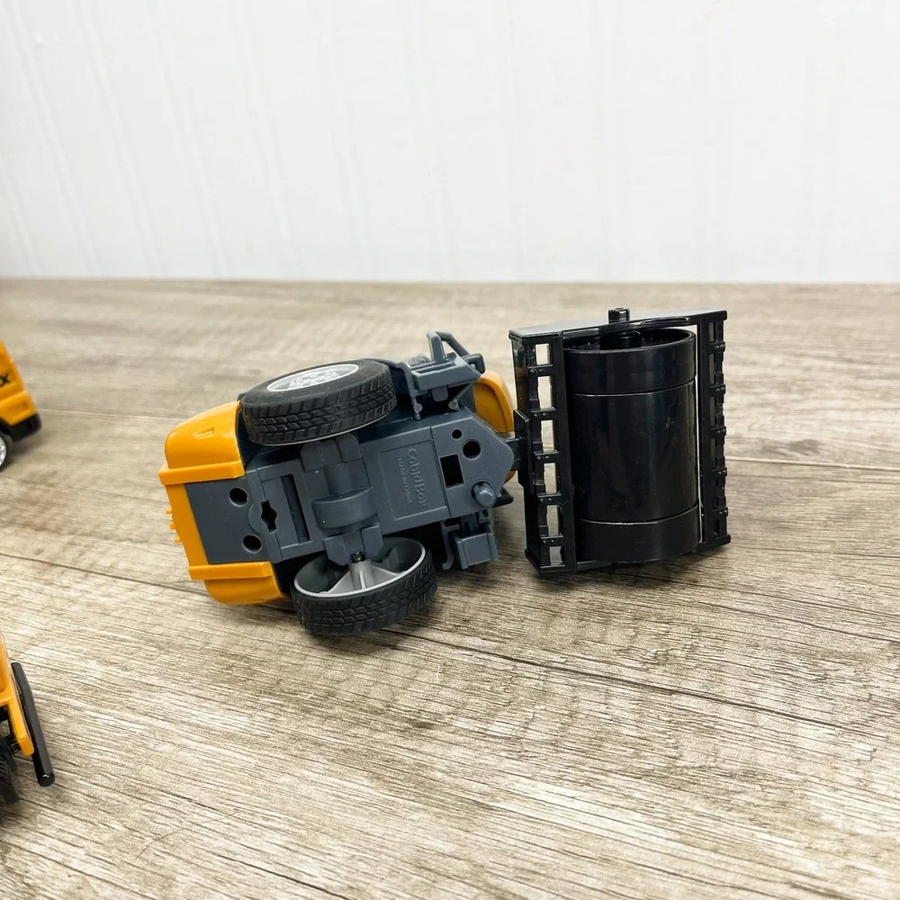 Cobid Box Yellow Construction Vehicle Toy Set Cement Mixer Tanker Roller 4pc